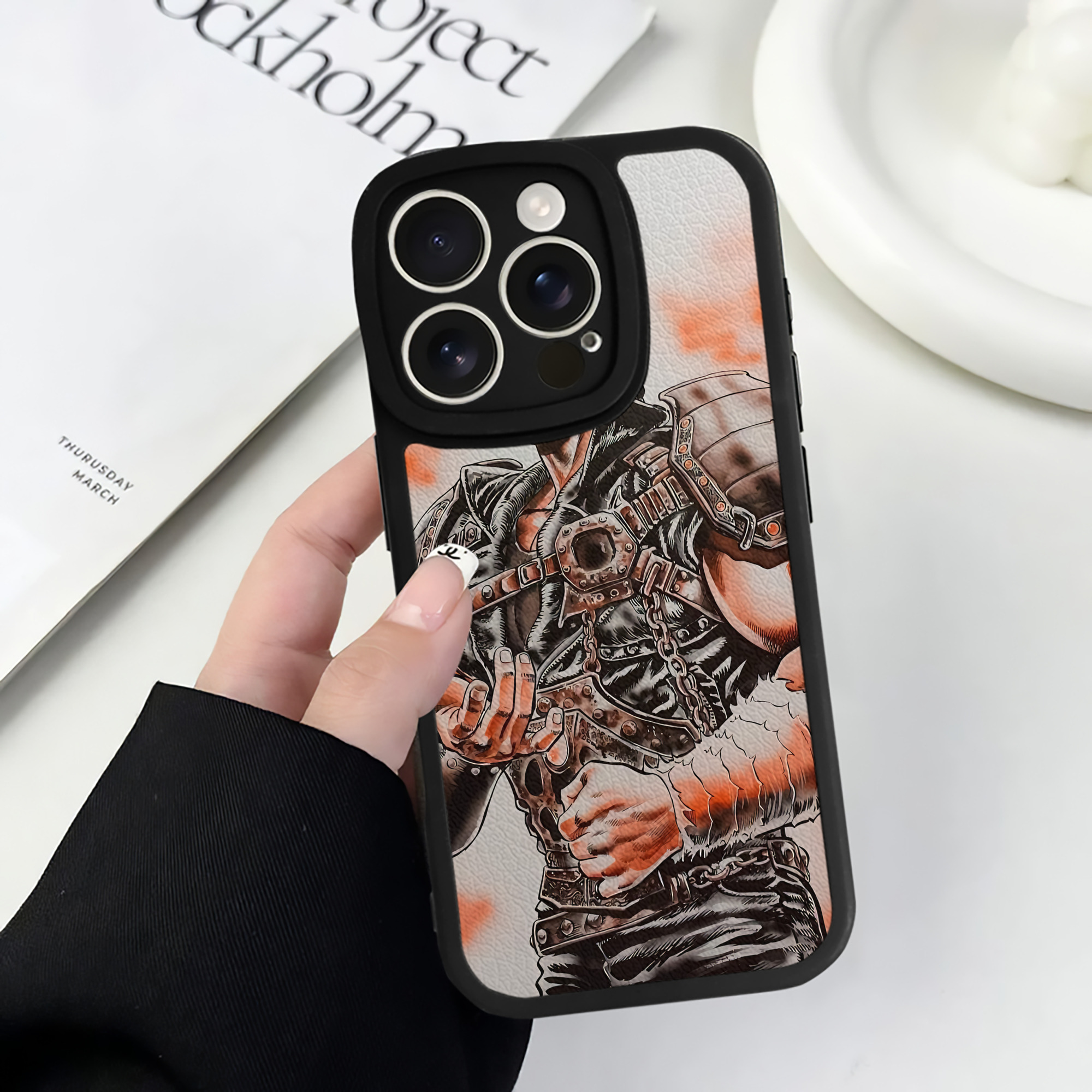 （画像用） 北斗の拳 Fist of the North Star 【iPhone 16シリーズ対応】シリコンスマホケース（レザー調） 材質：シリコン